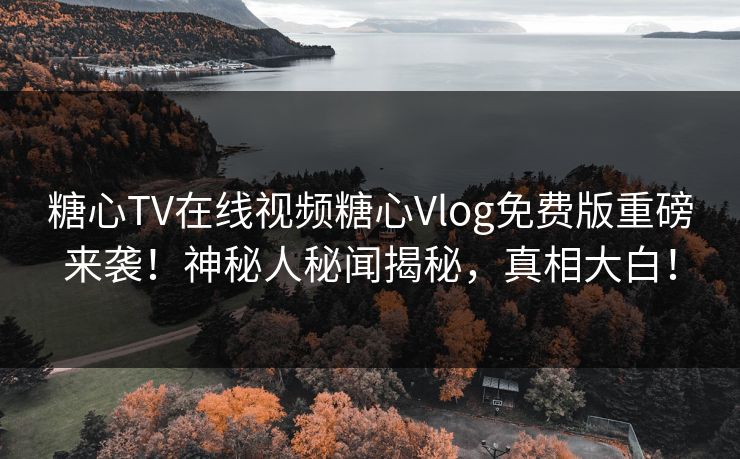 糖心TV在线视频糖心Vlog免费版重磅来袭！神秘人秘闻揭秘，真相大白！
