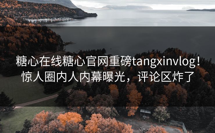 糖心在线糖心官网重磅tangxinvlog！惊人圈内人内幕曝光，评论区炸了