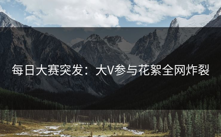 每日大赛突发：大V参与花絮全网炸裂
