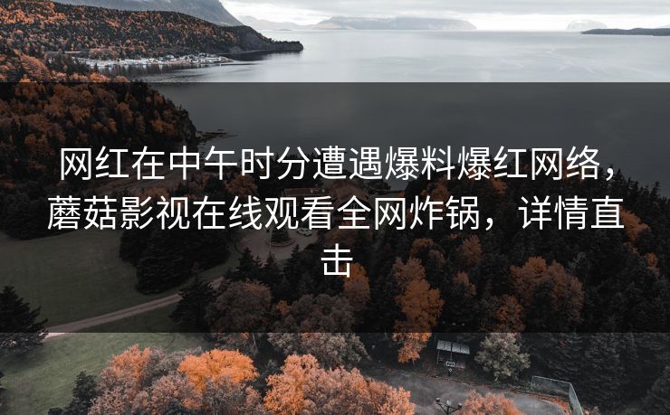 网红在中午时分遭遇爆料爆红网络，蘑菇影视在线观看全网炸锅，详情直击